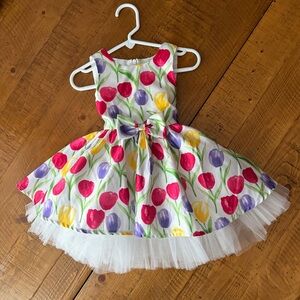 American Princess Floral Dress with Tulle Skirt